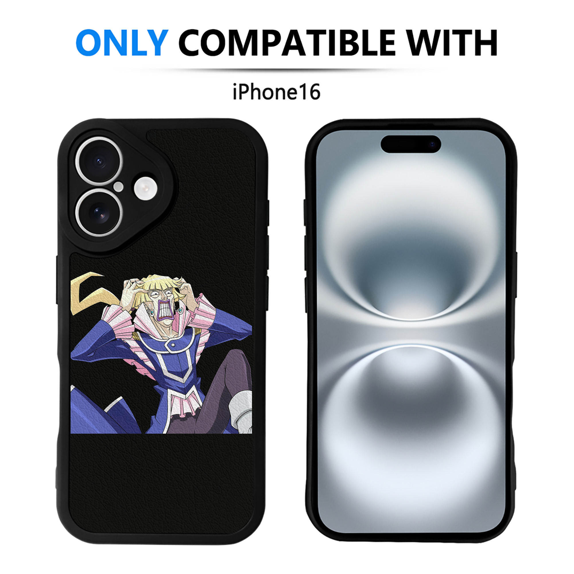 （画像用） 遊☆戯☆王 Yu-Gi-Oh! 【iPhone 16シリーズ対応】シリコンスマホケース（レザー調） 材質：シリコン